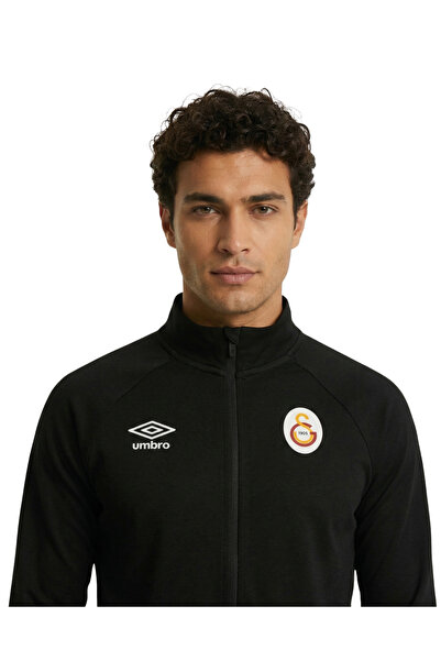 Galatasaray Γνήσιο, αδειοδοτημένο μαύρο φούτερ Umbro με ψηλό γιακά και φερμουάρ