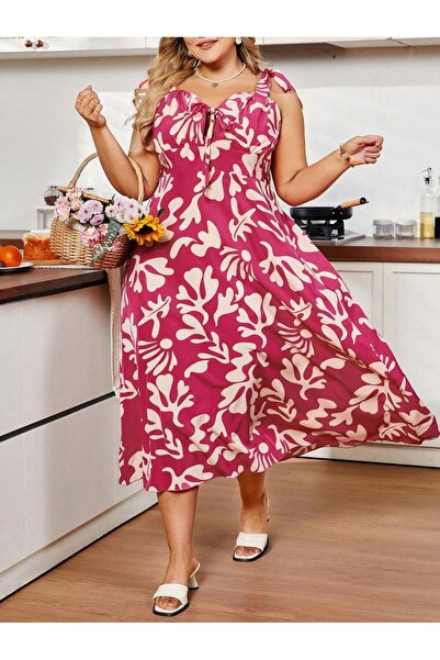 Iuliashop Rochie Stella lungă roz cu bretele - Mărimi mari - 44