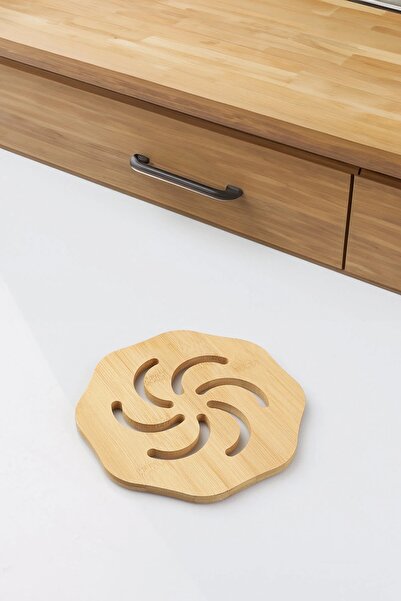 Bev Kitchen Στρογγυλή βάση από μπαμπού – Ανθεκτική στη θερμότητα βάση για κατ...