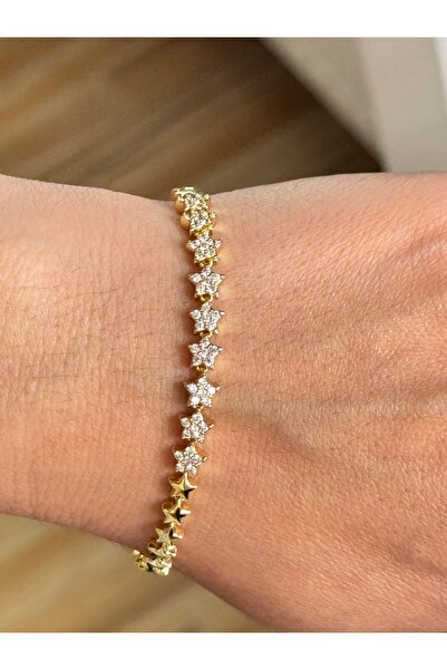 LuneraDesign Gold Star Detailed Zircon Stone Bracelet – Stylish and Elegant D...