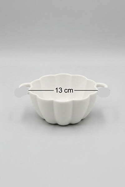 İpek Porselen 13 Cm Kulplu Porselen Kase 2 Kişilik – Modern Ve Dekoratif Sofr...