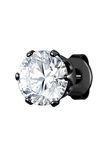 True Rebels Edelstahlohrstecker Ohrstecker Edelstahl schwarz Zirkonia weiß