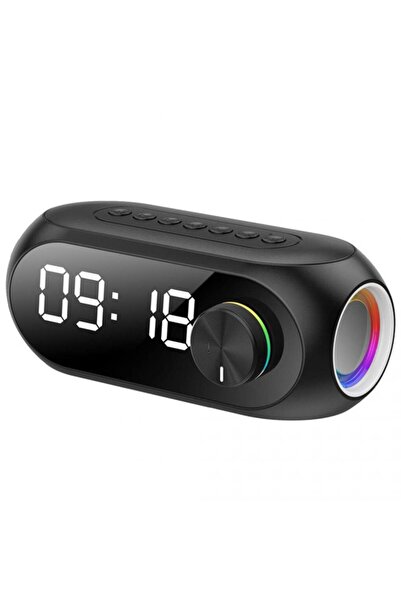 Generic مكبر صوت لاسلكي بشاشة LED وساعة منبه - بلوتوث 5.0، راديو FM، مكالمات ...