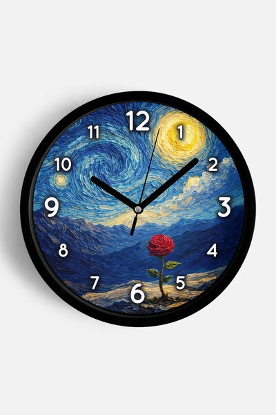 JHAAR Ρολόι τοίχου με σχέδιο ελαιογραφίας – Καλλιτεχνικό, αφηρημένο, μποέμ κα...