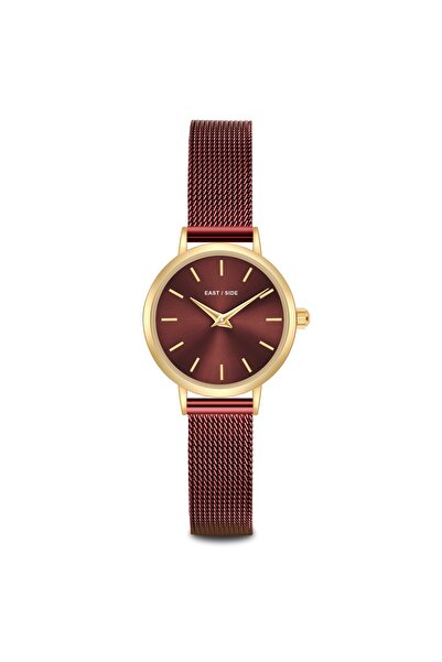 eastside Quarzuhr Damen Quarzuhr gelbgold Edelstahl bordeaux