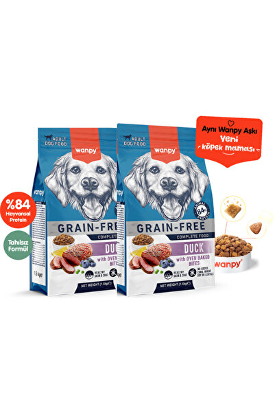 Wanpy Tahılsız Ördekli Yetişkin Köpek Maması 1,5Kg X 2 Adet