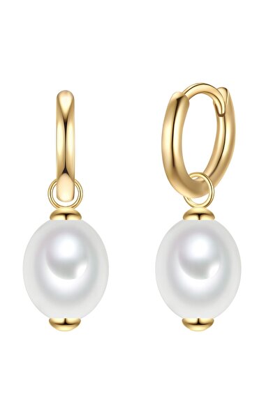 Rafaela Donata Silberohrcreolen Creolen Sterling Silber gelbgold Muschelkernp...