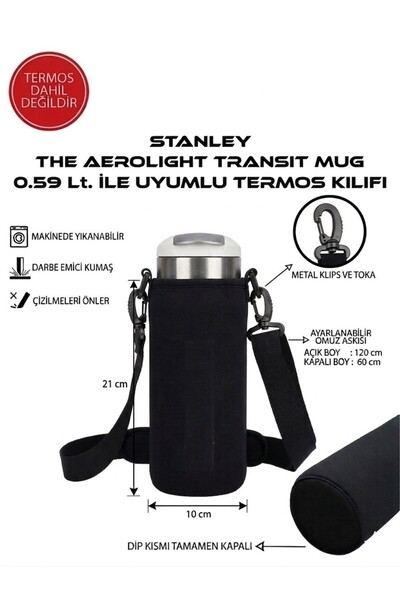 Safir Kamp Stanleye The Aerolight Transit Mug 0.59 Lt ile Uyumlu Omuz Askılı ...