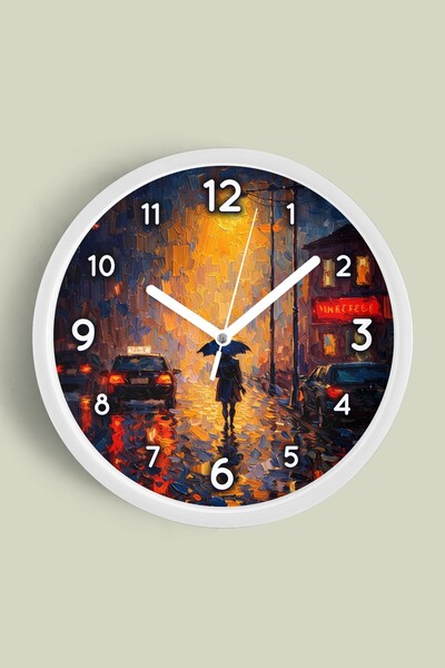 JHAAR Ρολόι τοίχου με σχέδιο ελαιογραφίας – Καλλιτεχνικό, αφηρημένο, μποέμ κα...