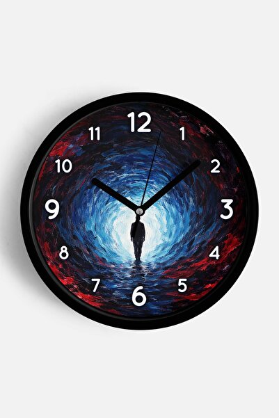 JHAAR Ρολόι τοίχου με σχέδιο ελαιογραφίας – Καλλιτεχνικό, αφηρημένο, μποέμ κα...