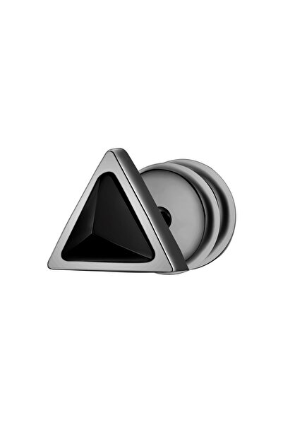 True Rebels Edelstahlohrstecker Ohrstecker Edelstahl gunmetal Zirkonia schwarz