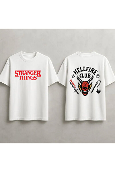 STİL-X Тениска  "Stranger Things " с принт, унисекс, 100% памук, овърсайз