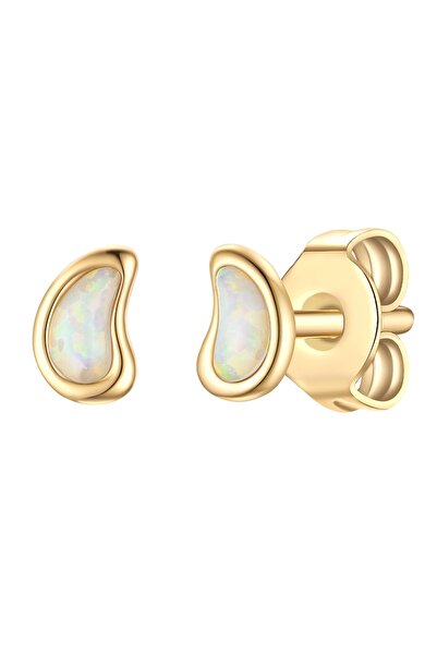 Glanzstücke München Silberohrstecker Ohrstecker Sterling Silber gelbgold Opal...