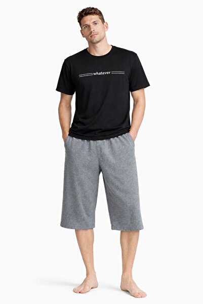 DRESSY LIFE Ανδρικό σετ πιτζάμες Κάπρι με κοντά μανίκια