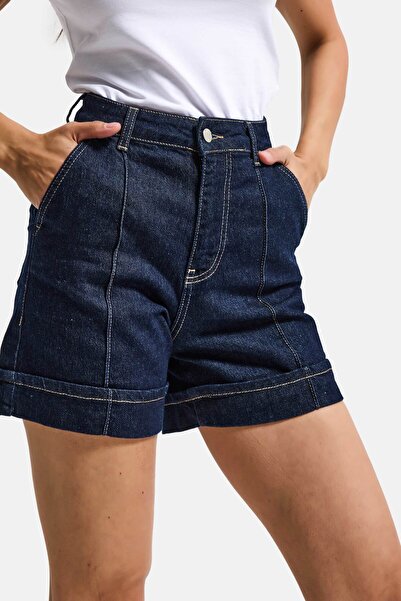 it's basic Γυναικείο τζιν σορτς Indigo Selvedge 7s6-50 Straight Fit Relax