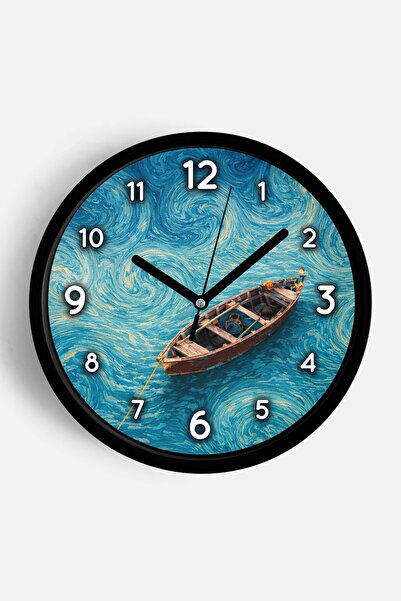 JHAAR Ρολόι τοίχου με σχέδιο ελαιογραφίας – Καλλιτεχνικό, αφηρημένο, μποέμ κα...