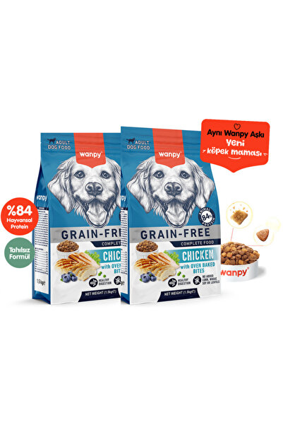 Wanpy Tahılsız Tavuklu Yetişkin Köpek Maması 1,5Kg X 2 Adet