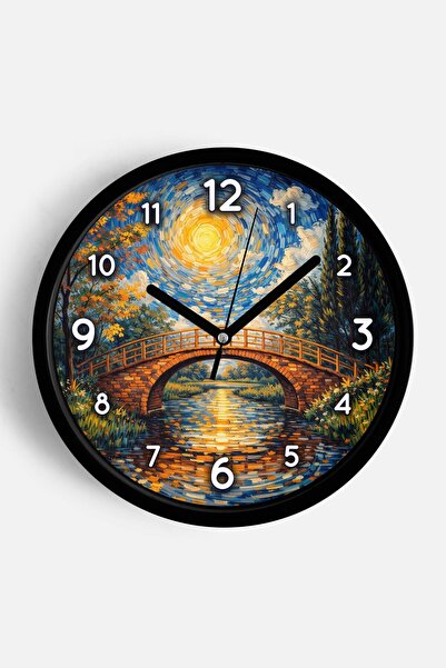 JHAAR Ρολόι τοίχου με σχέδιο ελαιογραφίας – Καλλιτεχνικό, αφηρημένο, μποέμ κα...