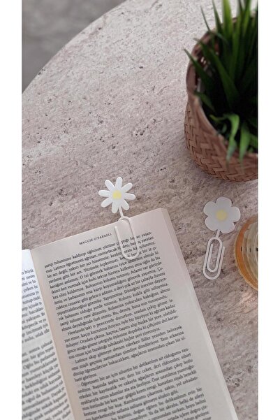 3DekorPusula Minimal Papatya Kitap Ayracı 5'li Set