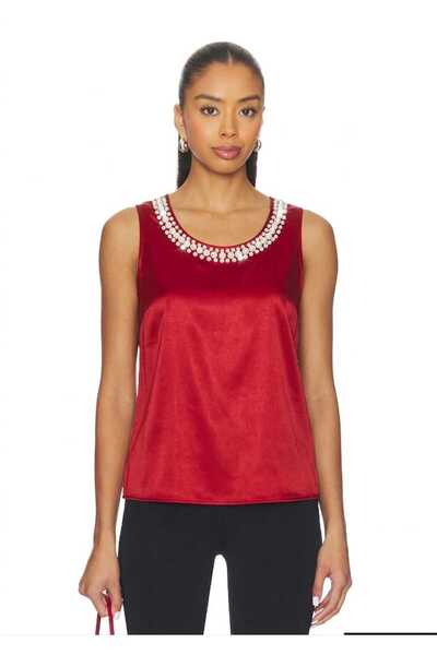 AFR CLOTHES ΓΥΝΑΙΚΕΙΑ ΜΠΛΟΥΖΑ ΑΠΟ ΣΑΤΕΝ ΥΦΑΣΜΑ ΜΕ ΛΕΠΤΟΜΕΡΕΙΑ ΓΙΑΚΑ ΜΕ ΠΕΡΛΕΣ