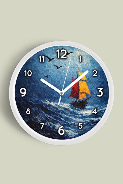 JHAAR Ρολόι τοίχου με σχέδιο ελαιογραφίας – Καλλιτεχνικό, αφηρημένο, μποέμ κα...