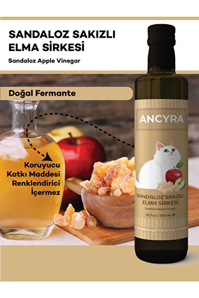 Sandaloz Sakızlı Elma Sirkesi Doğal Fermante Sandaloz Elma Sirkesi 500 ml