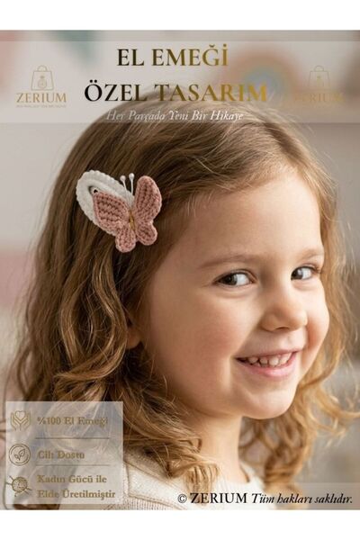 ZERİUM Παιδική και γυναικεία πλεκτή αγκράφα με κουμπώματα, χειροποίητη σειρά ...