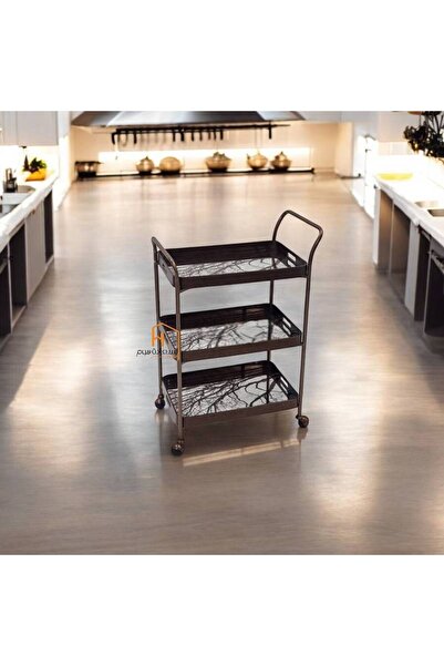 lmstabda Serving cart metal + glass - 80X60X40 cm