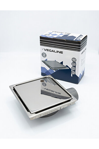 VEGALINE 15x15 Seramik Uyumlu Paslanmaz Yer Sifonu-Yer Süzgeci Q50 Yan Çıkışl...