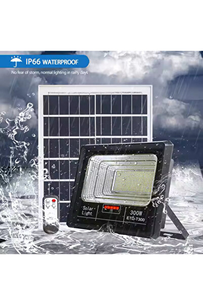 Jortan Proiector LED cu Panou Solar 200W și Telecomandă, IP66