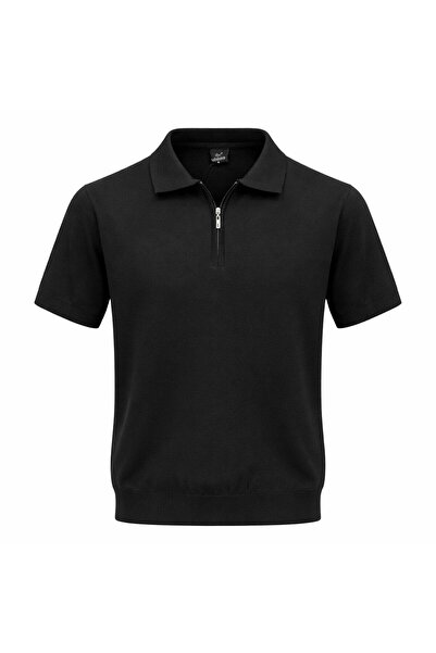 CLASSİCS MEN Ανδρικό πλεκτό μπλουζάκι Turbulance με γιακά πόλο, κοντό μανίκι ...