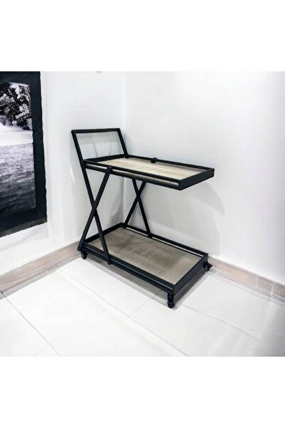 Al Saadah Home عربة تقديم خشبية 90 × 40 × 70 سم