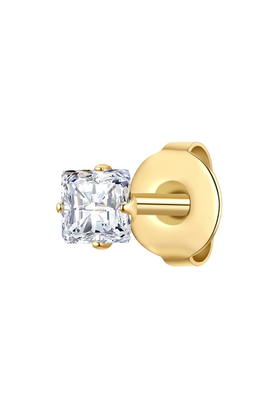 True Rebels Edelstahlohrstecker Ohrstecker Edelstahl gelbgold Zirkonia weiß