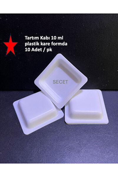 LAB Tartım Kabı 10 Ml, Plastik Kare Formda ( 10 Adet / Pk ) 45x45x8 mm
