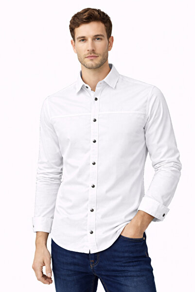 lexestone Erkek Slim Fit Spor Gömlek