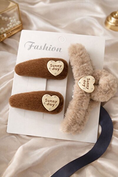 Accessories Hei Sunny Day Σετ 3 τεμαχίων με λεπτομέρεια βελούδινης καρδιάς – ...
