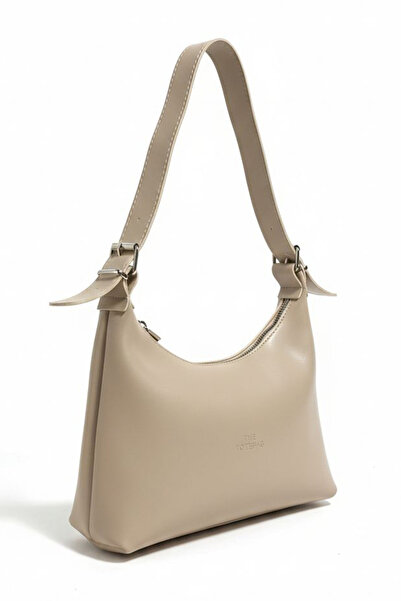 TOFİSA Γυναικεία τσάντα ώμου σε μπεζ απομίμηση δέρματος - 28170-BEJ