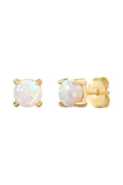 Rafaela Donata Silberohrstecker Ohrstecker Sterling Silber gelbgold Opal (syn...