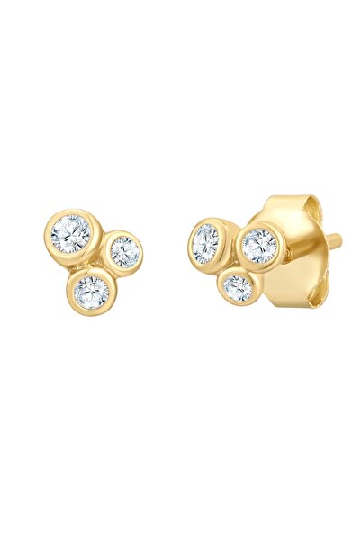 Glanzstücke München Silberohrstecker Ohrstecker Sterling Silber gelbgold Zirk...