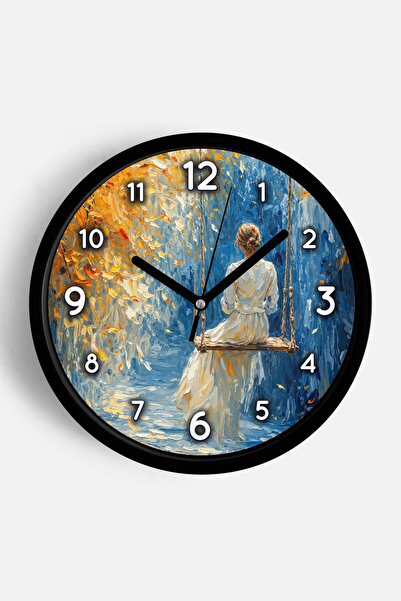 JHAAR Ρολόι τοίχου με σχέδιο ελαιογραφίας – Καλλιτεχνικό, αφηρημένο, μποέμ κα...