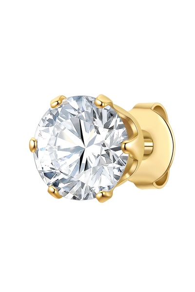 True Rebels Edelstahlohrstecker Ohrstecker Edelstahl gelbgold Zirkonia weiß