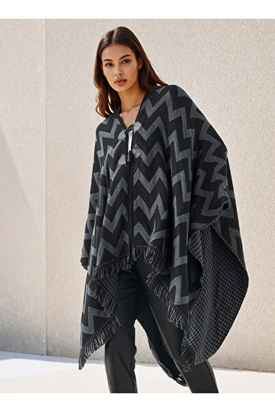 2Xtremz Long Acrylic Asymmetric Reversible Poncho