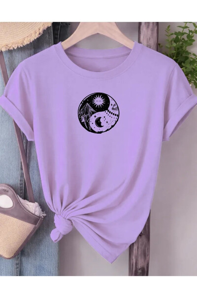 Pink Sky Premium Oversize T-Shirt 100% Βαμβάκι Unisex Άνετη Εφαρμογή Τάση Νέα...