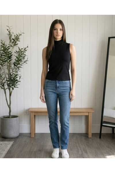 LİRONA LIRONA-Γυναικεία Αμάνικη Μπλούζα με Μισό Ζιβάγκο Modal