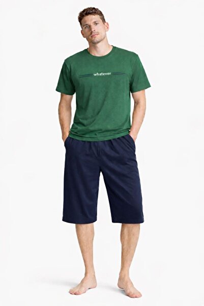 DRESSY LIFE Ανδρικό σετ πιτζάμες Κάπρι με κοντά μανίκια