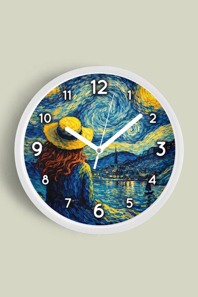 JHAAR Oil Painting Design Wall Clock – Artistic, Abstract, Bohemian, and Land...