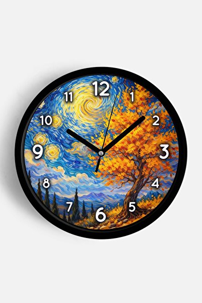 JHAAR Ρολόι τοίχου με σχέδιο ελαιογραφίας – Καλλιτεχνικό, αφηρημένο, μποέμ κα...