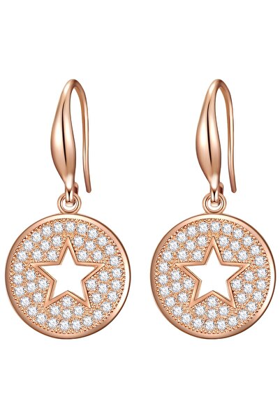 Lulu & Jane Modeschmuckohrstecker Ohrhänger roségold Zirkonia weiß
