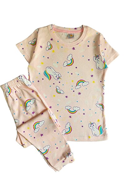 elmas kids Κοριτσίστικο σετ καλοκαιρινής πιτζάμες 100% βαμβακερό ροζ χρώματος...