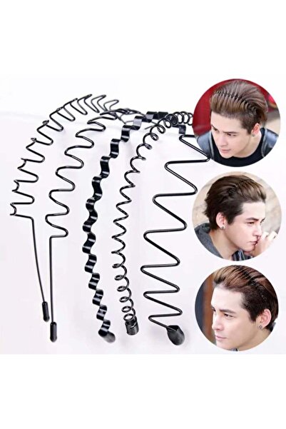 BOLREUS 6 Pcs Non-Slip Metal Headbands-Fashionable Wave Hair Hoops For Men an...